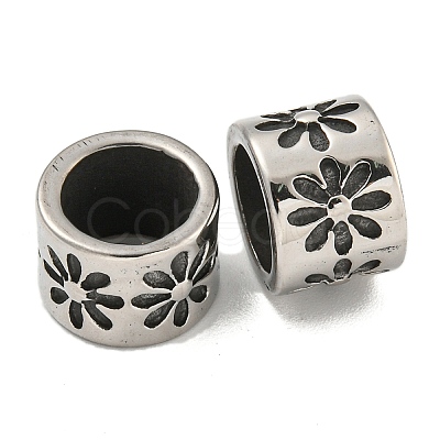 316 Surgical Stainless Steel Large Hole Beads STAS-Q326-09AS-05-1