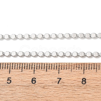2MM Brass Disc Link Chain Necklaces NJEW-H086-05P-1