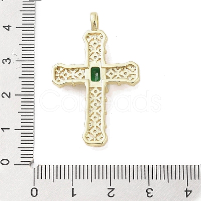 Golden Brass Micro Pave Cubic Zirconia Pendants KK-A209-07B-G-1