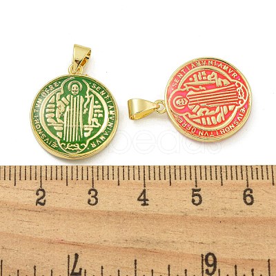 Rack Plating Brass Enamel Pendants KK-Z067-26G-1