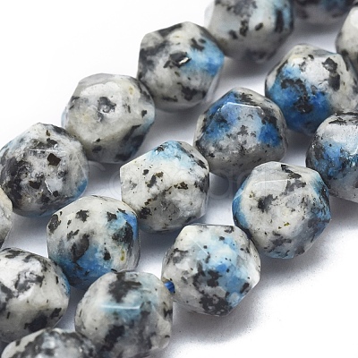 Natural K2 Stone/Raindrop Azurite Beads Strands G-K303-B17-8mm-1