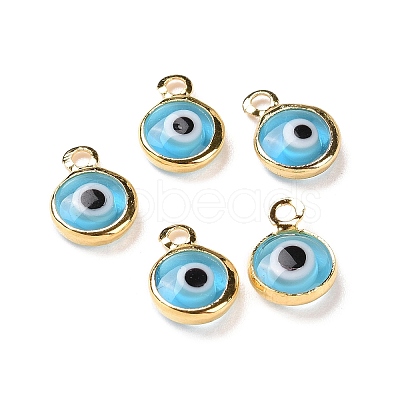 Handmade Evil Eye Lampwork Charms KK-F764-13G-07-1