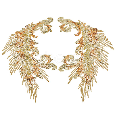 4Pcs 2 Style Polyester Embroidery Sew on Appliques PATC-MA0001-33A-1