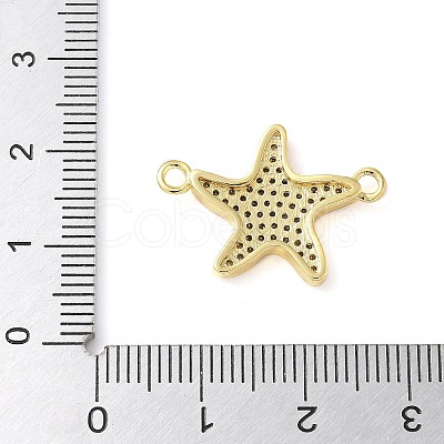 Brass Micro Pave Clear Cubic Zirconia Connector Charms KK-C086-14G-01-1