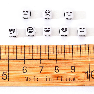 Craft White Acrylic Beads MACR-YW0001-13-1