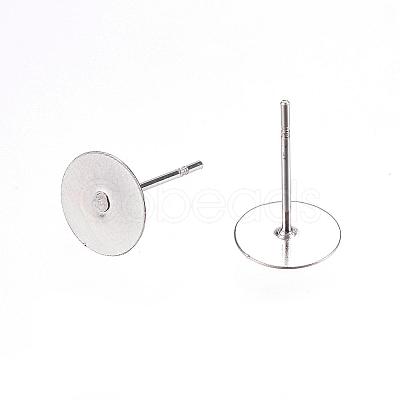 Tarnish Resistant 304 Stainless Steel Stud Earring Findings STAS-D448-088P-8mm-1