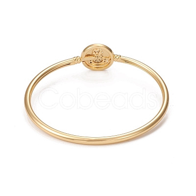 Rack Plating Brass Micro Pave Cubic Zirconia Bangles BJEW-E071-17G-02-1