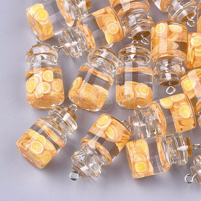 Glass Bottle Pendants GLAA-T001-04B-1