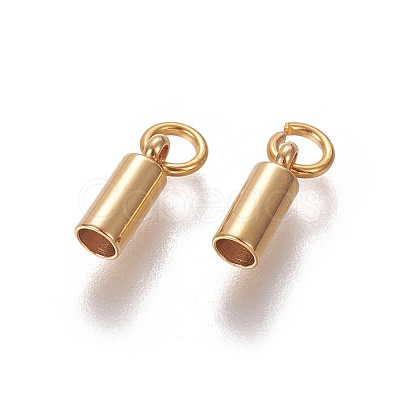 201 Stainless Steel Cord Ends X-STAS-L226-016A-G-1