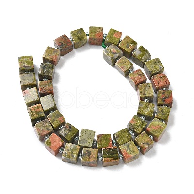 Natural Unakite Beads Strands G-D338-A14-1
