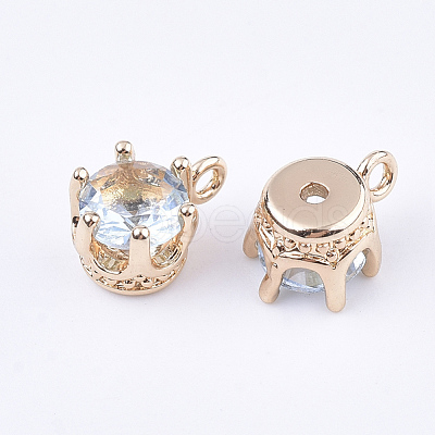 Transparent Glass Charms GLAA-T007-17F-1