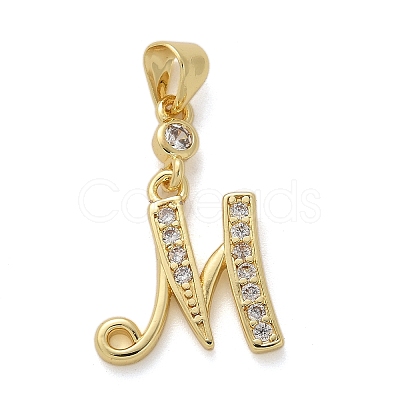 Brass Micro Pave Cubic Zirconia Pendants KK-M319-02G-M-1