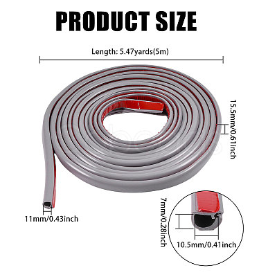 Self Adhesive Semicircular Hard PVC Cable Cover AJEW-WH0886-24A-1