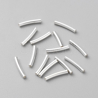 925 Sterling Silver Curved Tube Beads LS-STER-WH0004-016-1