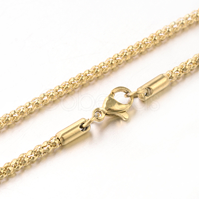 304 Stainless Steel Popcorn Chain Necklaces NJEW-J032-22G-1