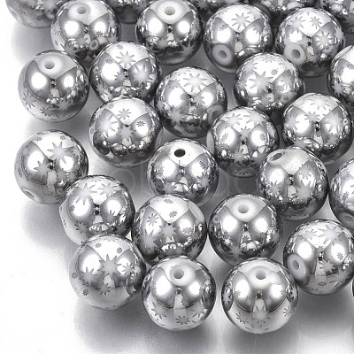 Christmas Electroplate Glass Beads EGLA-R113-07B-1