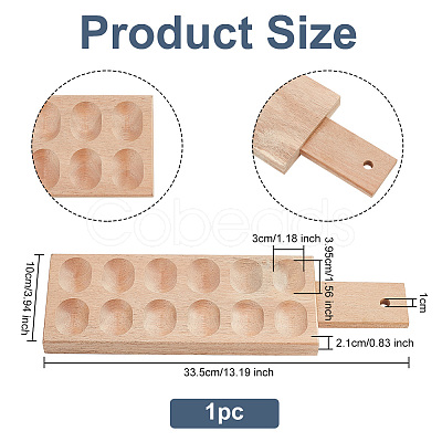 Rectangle Wooden 12 Egg Holes Storage Tray ODIS-WH0030-27-1