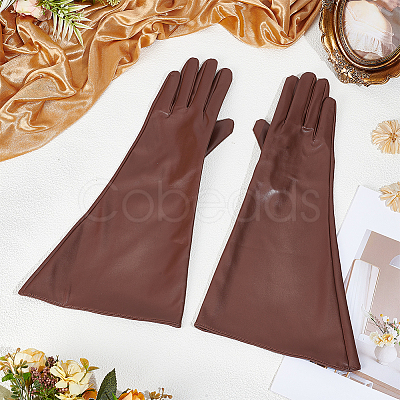 1 Pair PU Leather Long Whole Finger Gloves AJEW-CL0005-12A-1