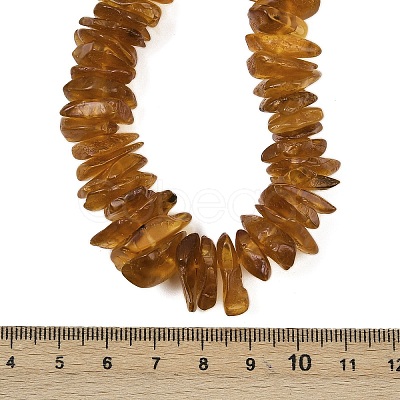 Natural Amber Chip Beaded Necklaces NJEW-L466-03A-1