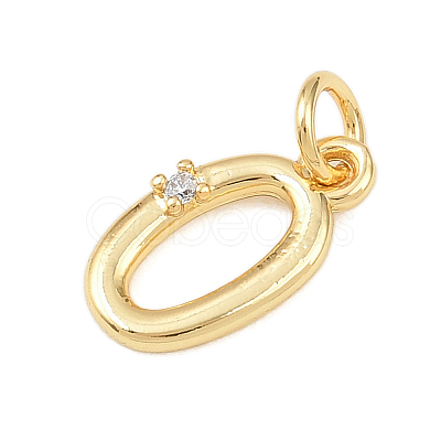 Brass Micro Pave Clear Cubic Zirconia Charms KK-P339-27G-00-1