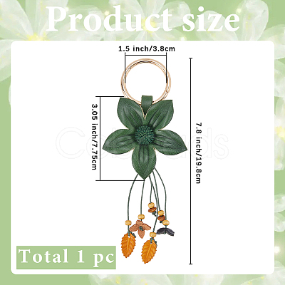 Leather and Alloy Keychain HJEW-WH20022-04A-02-1
