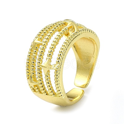 Star Brass Open Cuff Rings RJEW-B051-20G-1