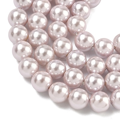 Electroplated Shell Pearl Beads Strands X-BSHE-G041-6mm-06-1