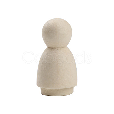 Unfinished Blank Wooden Dolls Sculpture PW-WGE1180-07-1