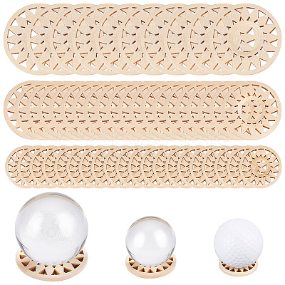 50Pcs 3 Styles Wood Hollow Pendants WOOD-CP0001-03-1