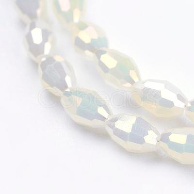 Electroplate Glass Beads Strands EGLA-J013-4X6mm-F03-1