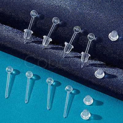 SOFPLATE 500Pcs Eco-Friendly Plastic Stud Earring Findings KY-SP0001-01A-1