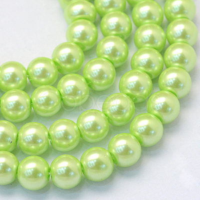 Baking Paint Pearlized Glass Pearl Round Bead Strands HY-Q003-6mm-07-1