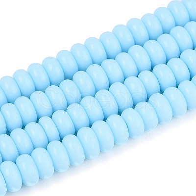 Opaque Solid Color Glass Beads Strands GLAA-ZX008-6mm-18J-1
