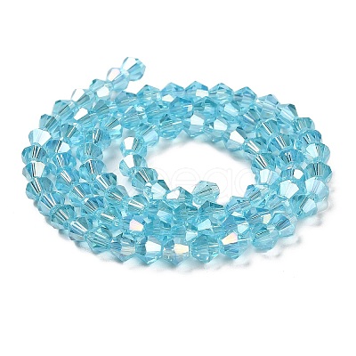 Transparent Electroplate Glass Beads Strands GLAA-F029-3mm-A20-1