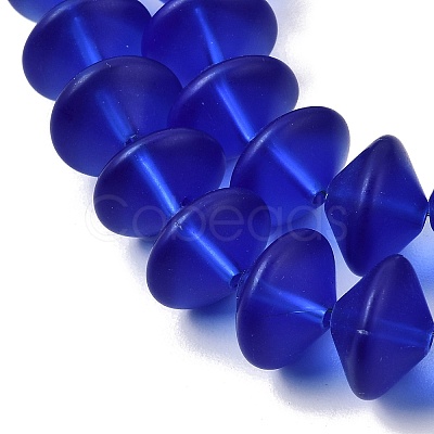 Frosted & Baking Paint Transparent Glass Beads Strands GL-CBA2ED2-03F-1