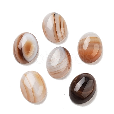 Dyed & Heated Natural Banded Agate Cabochons G-G145-01B-24-1