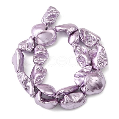 Electroplated Shell Pearl Beads Strands BSHE-A001-01D-1