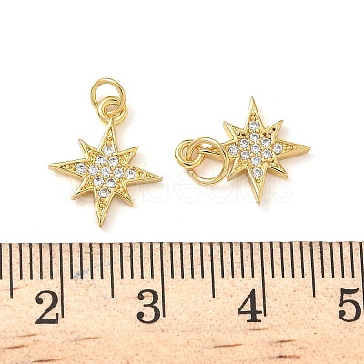 Brass Micro Pave Cubic Zirconia Pendants KK-P326-15G-1