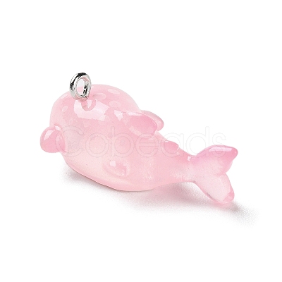 Sea Animal Theme Opaque Resin Pendants X-RESI-D071-04C-1