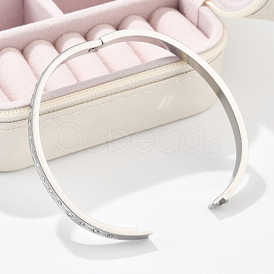 304 Stainless Steel Rhinestone Bangles for Women BJEW-Z092-13P-1