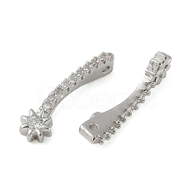 Brass Pave Clear Cubic Zirconia Pendants CU-CBA9FFD-11P-01-1