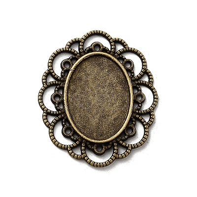 Filigree Wrap Oval Alloy Cabochon Settings PALLOY-N0088-10AB-NF-1