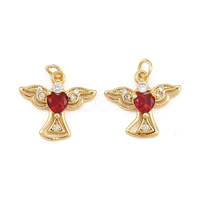 Brass Micro Pave Cubic Zirconia Charms KK-Q085-10G-04-1