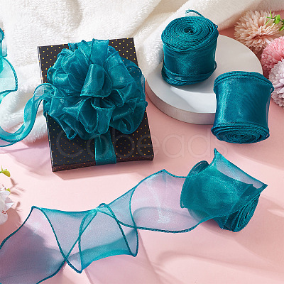 3 Rolls Polyester Organza Ribbons SRIB-TA0001-25-1