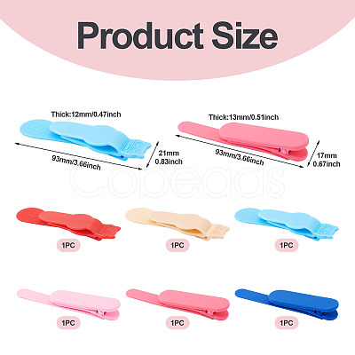 6Pcs 6 Styles Plastic Bookmark Clip AJEW-TA0002-02-1