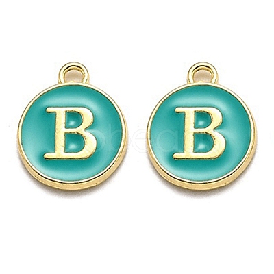 Golden Plated Alloy Enamel Charms X-ENAM-Q437-15B-1