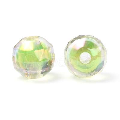 Two Tone UV Plating Rainbow Iridescent Acrylic Beads TACR-D010-06C-1