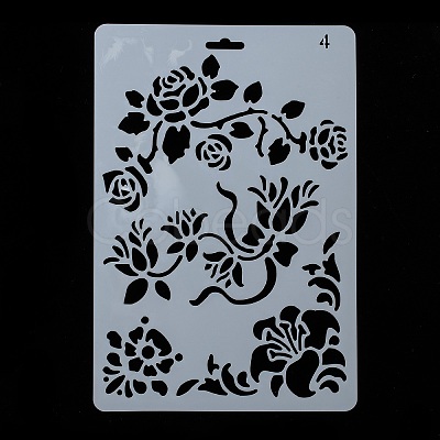 Plastic Reusable Drawing Painting Stencils Templates DIY-F018-B04-1