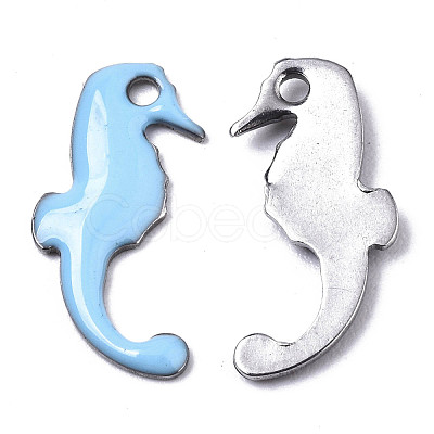201 Stainless Steel Enamel Charms STAS-N088-17G-1