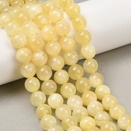 Natural Golden Silk Jade Beads Strands X-G-Z112-A01-10mm-1